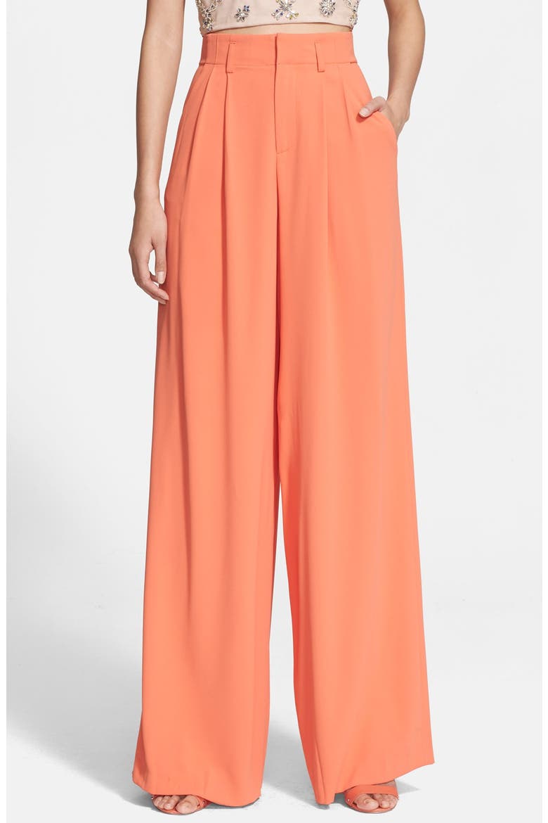 High Waist Wide Leg Pants, Main, color, CORAL
