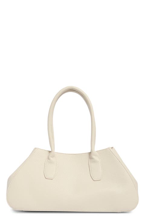 Faux Leather Top Handle Satchel