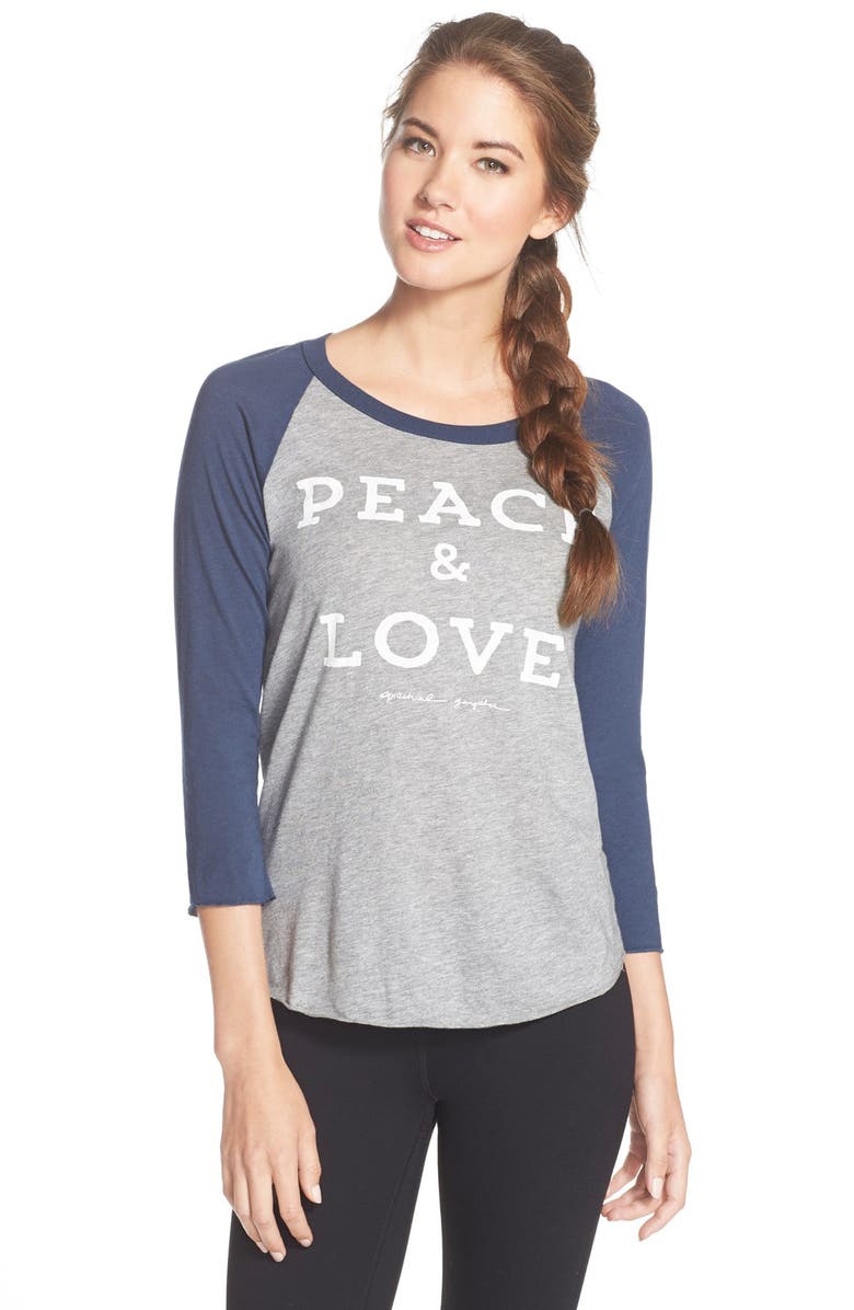 Spiritual Gangster 'Peace & Love' Baseball Tee, Main, color,