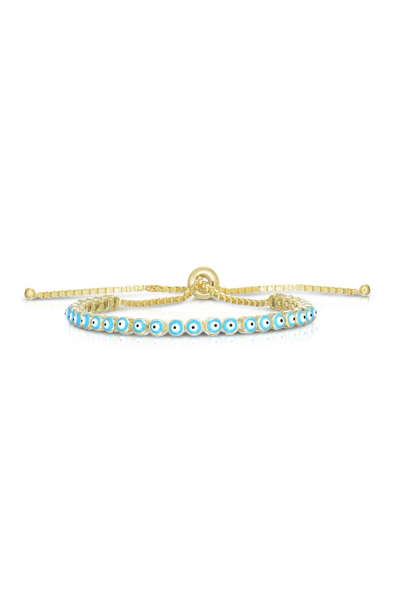 SPHERA MILANO Gold Vermeil Evil Eye Box Chain Bracelet, Main, color, Yellow Gold