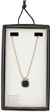 NORDSTROM RACK Men's Waterproof Semiprecious Stone Pendant Necklace