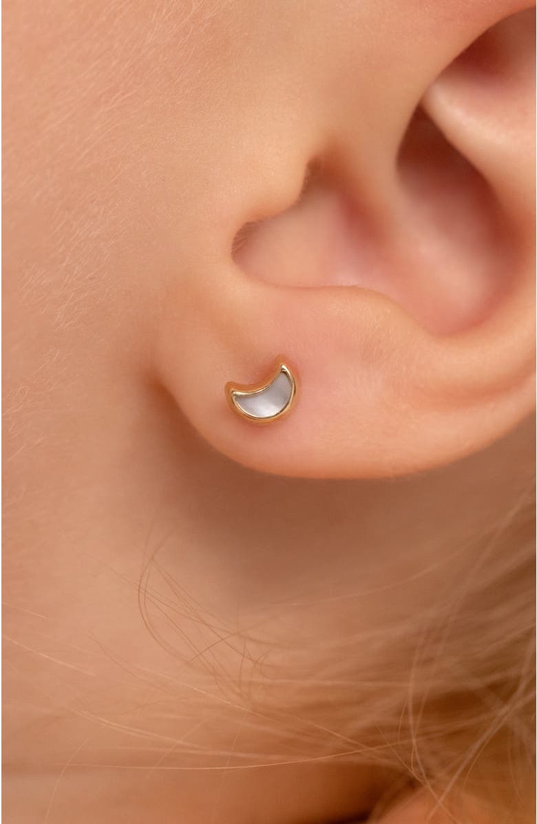 In Season Jewelry 14k Mother of Pearl Shaped Earrings, Alternate, color, White