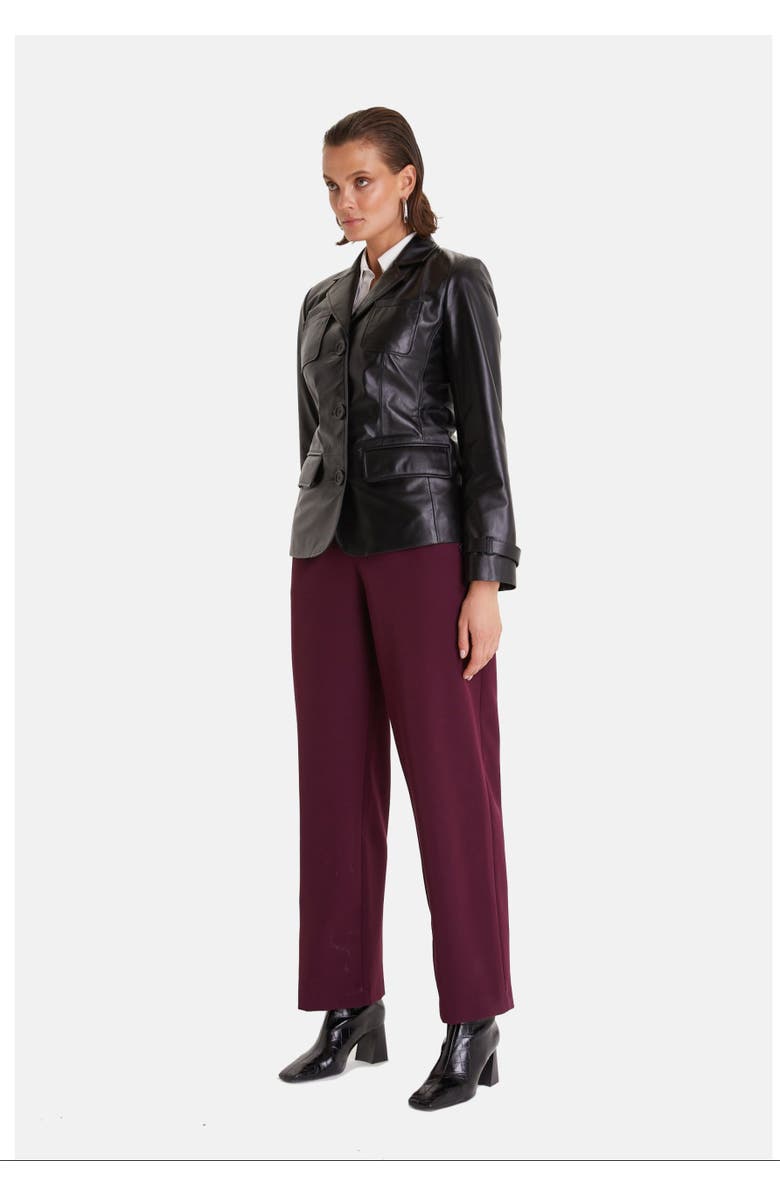 Furniq UK Rosalind Leather Jacket, Alternate, color, Black