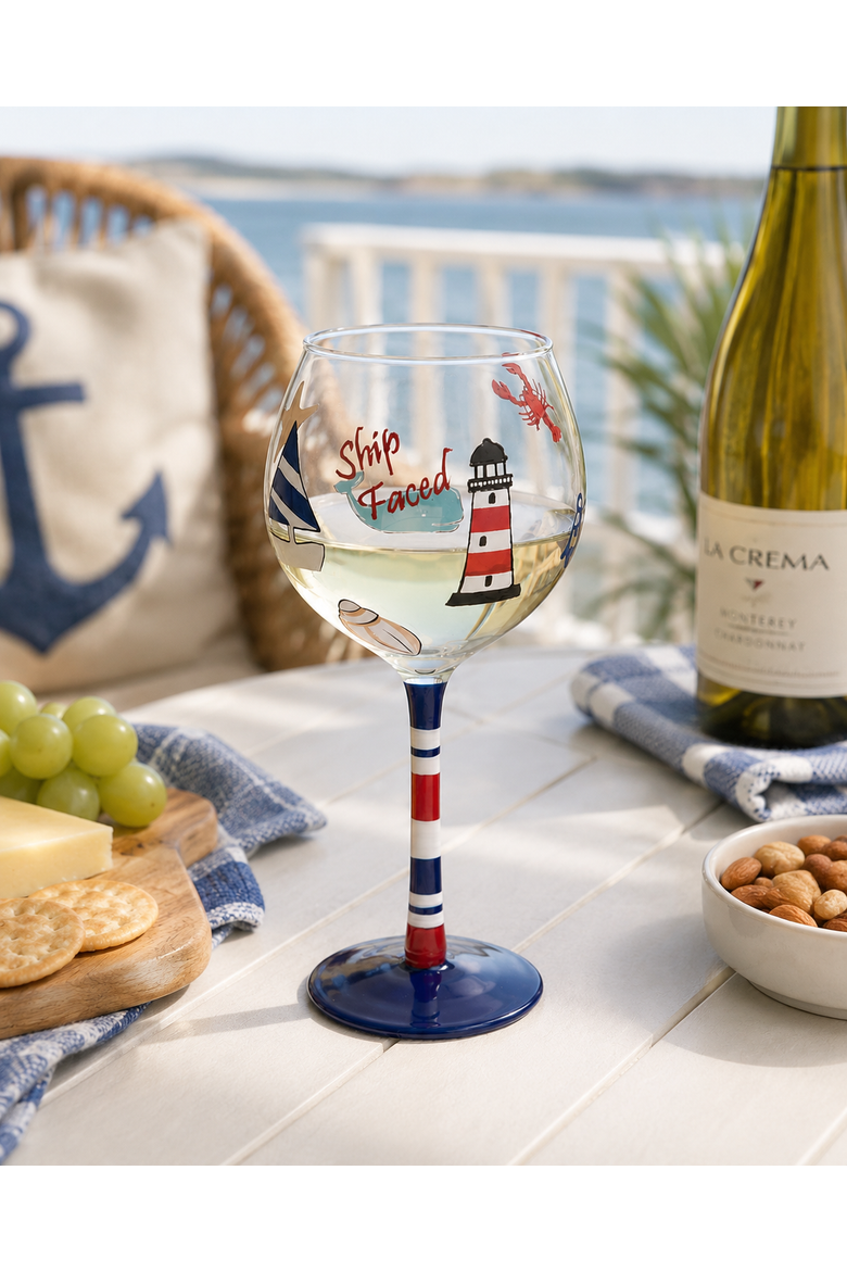 Lighthouse Harbor Drinking Glass 8.76", Alternate, color, Red