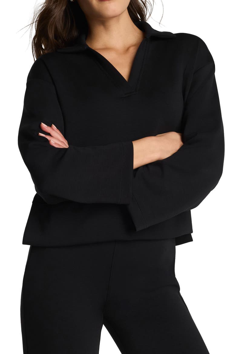 AirEssentials Polo Sweatshirt, Alternate, color, VERY BLACK