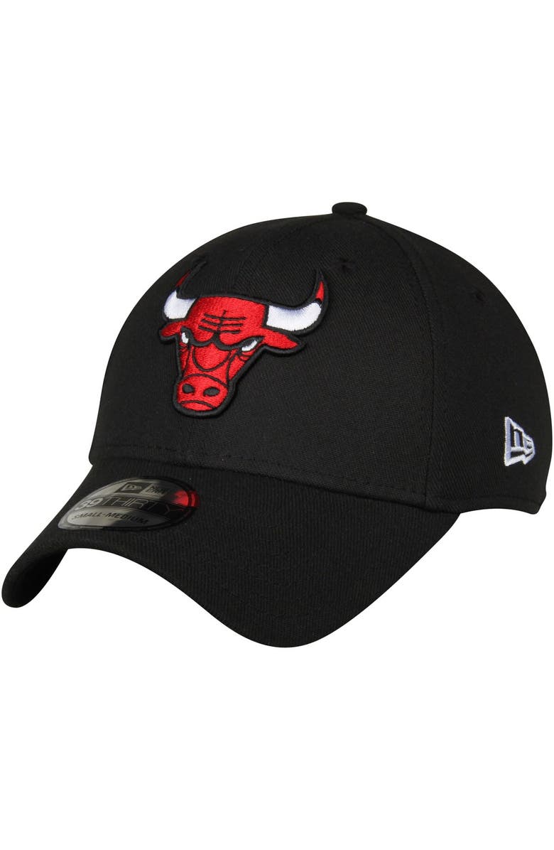 New Era Men's New Era Black Chicago Bulls Team Classic 39THIRTY Flex Hat, Main, color, Black