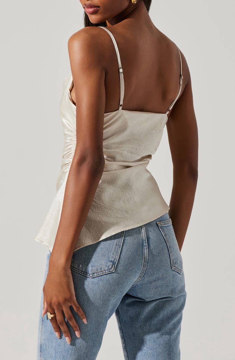 ASTR the Label Mirie Asymmetric Crinkled Satin Camisole, Alternate, color, 