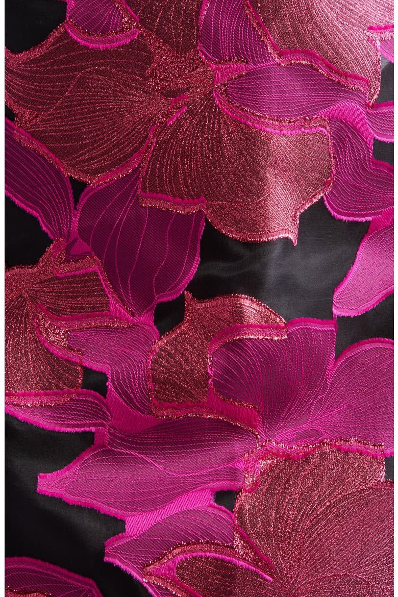 Metallic Jacquard Organza Cape, Alternate, color, HOT PINK