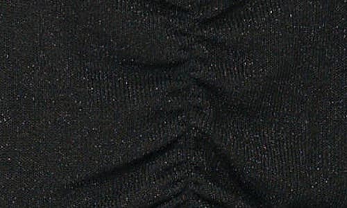 Gibsonlook V-neck Ruched Knit Top In Black