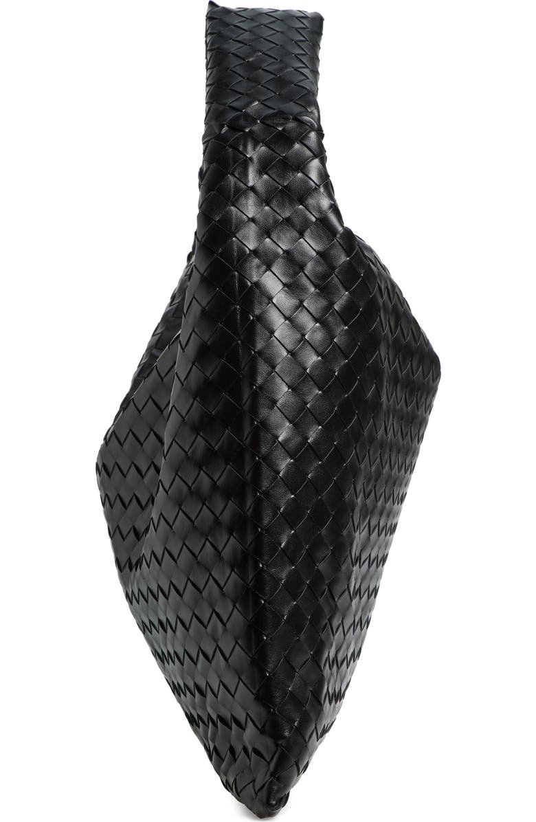 Bottega Veneta Large Hop Intrecciato Leather Hobo Bag, Alternate, color, 1019 Black-M Brass