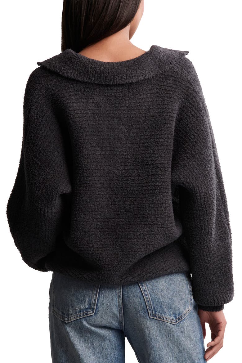 Cozy Chic® Shawl Collar Rib Cardigan, Alternate, color, CARBON