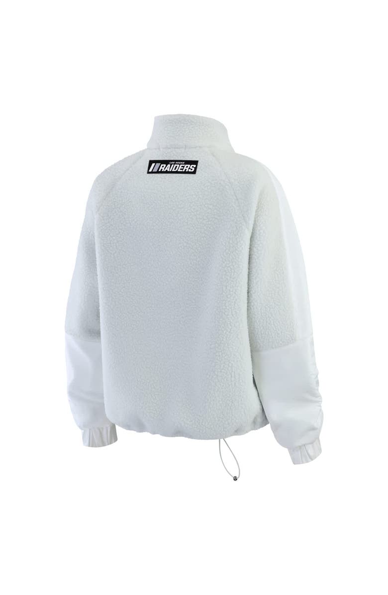WEAR by Erin Andrews Women's WEAR by Erin Andrews White Las Vegas Raiders Polar Fleece Half-Zip Jacket, Alternate, color, White