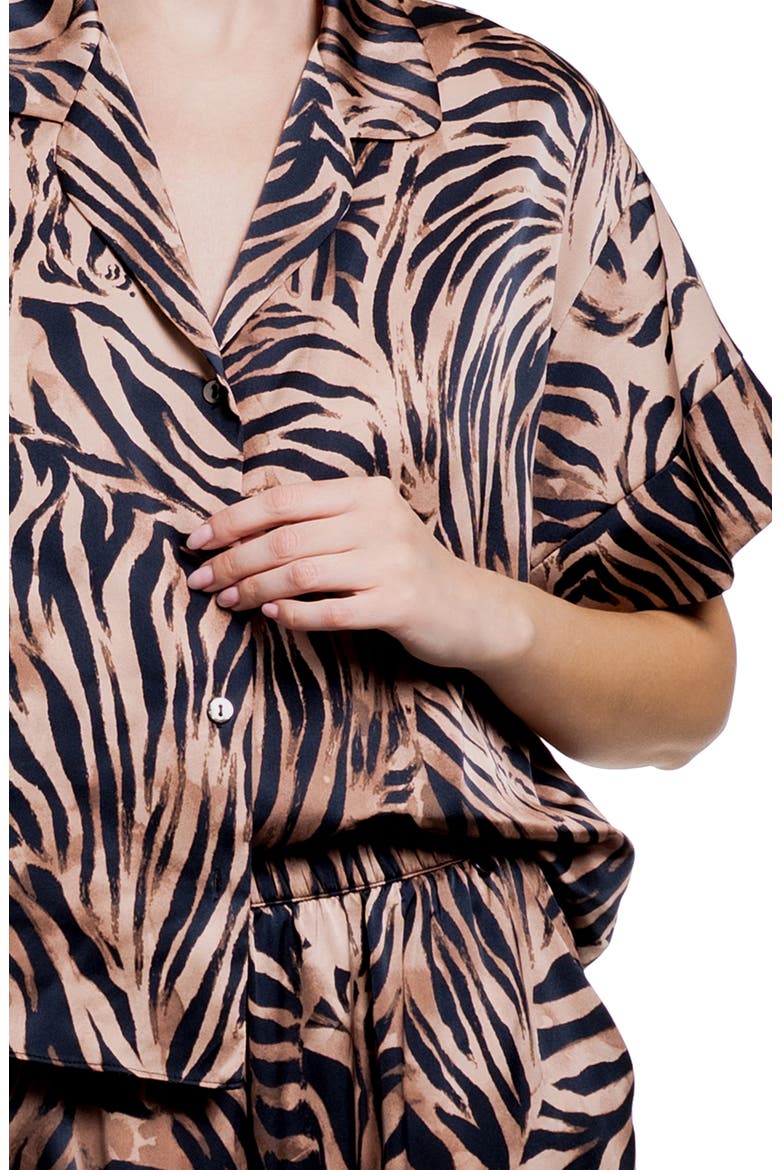 Tiger Print Satin Pajamas, Alternate, color, HIDDEN CAT