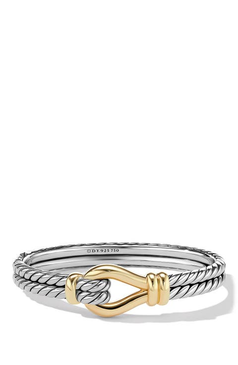 Thoroughbred Loop Bracelet in Sterling Silver with 18K Yellow Gold, 16mm