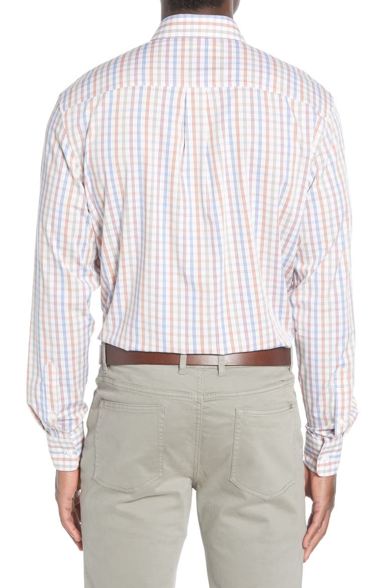 Classic Fit Plaid Button-Down Shirt, Alternate, color, WHITE