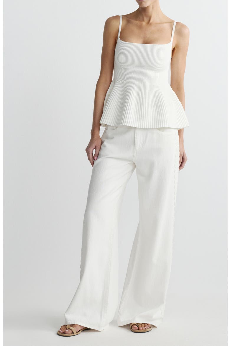 Rib Peplum Tank, Alternate, color, WHITE