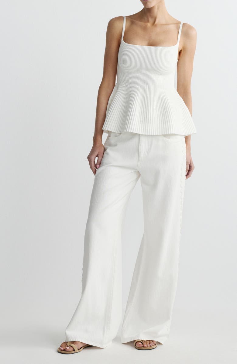 DL1961 Rib Peplum Tank, Alternate, color, White