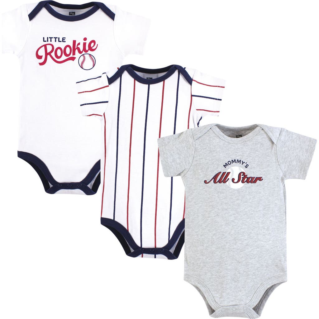 Hudson Baby Little Soft Cotton All-in-one Outfits, Set Of 3 in Mommy's All Star at Nordstrom, Size 18-24M