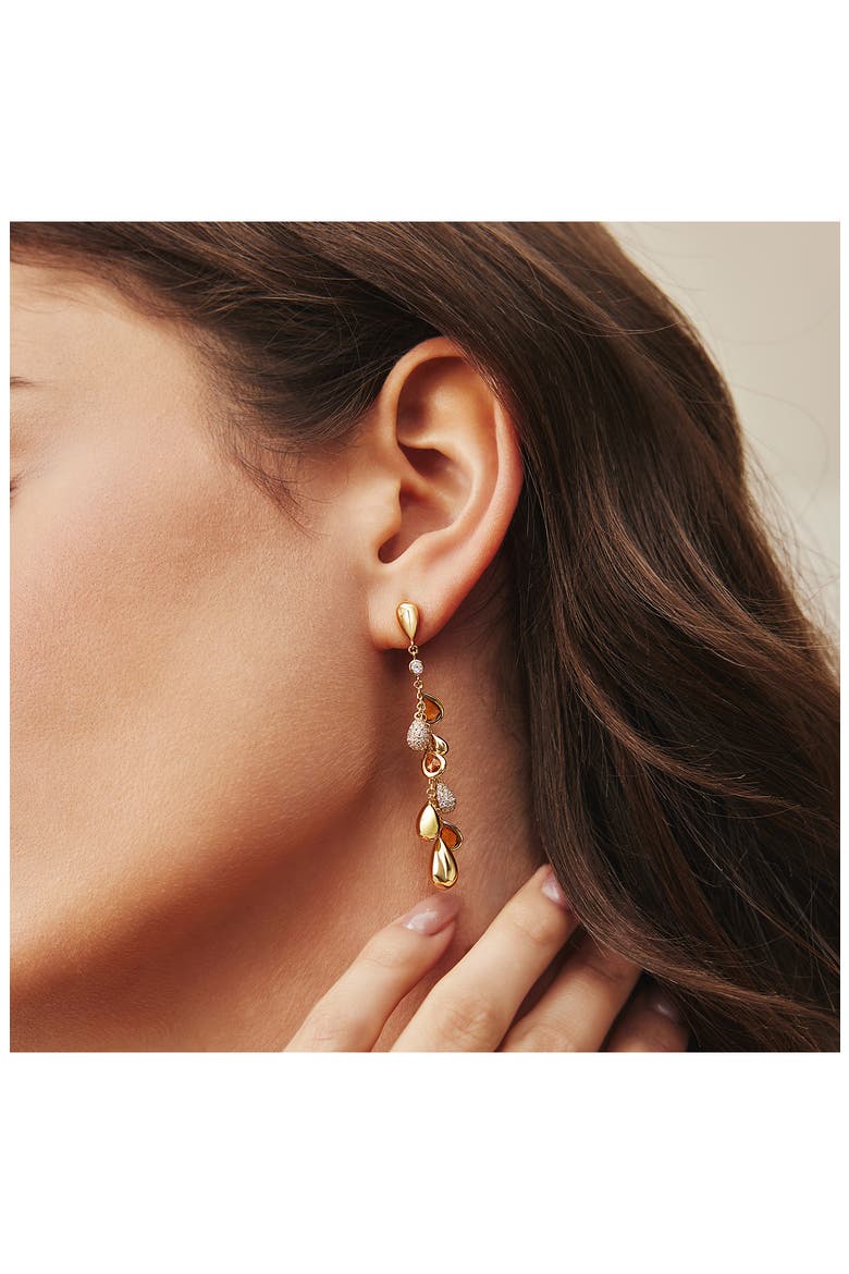 Lab Grown Nano & Cubic Zirconia Mismatched Earrings, Alternate, color, SHINY GOLD