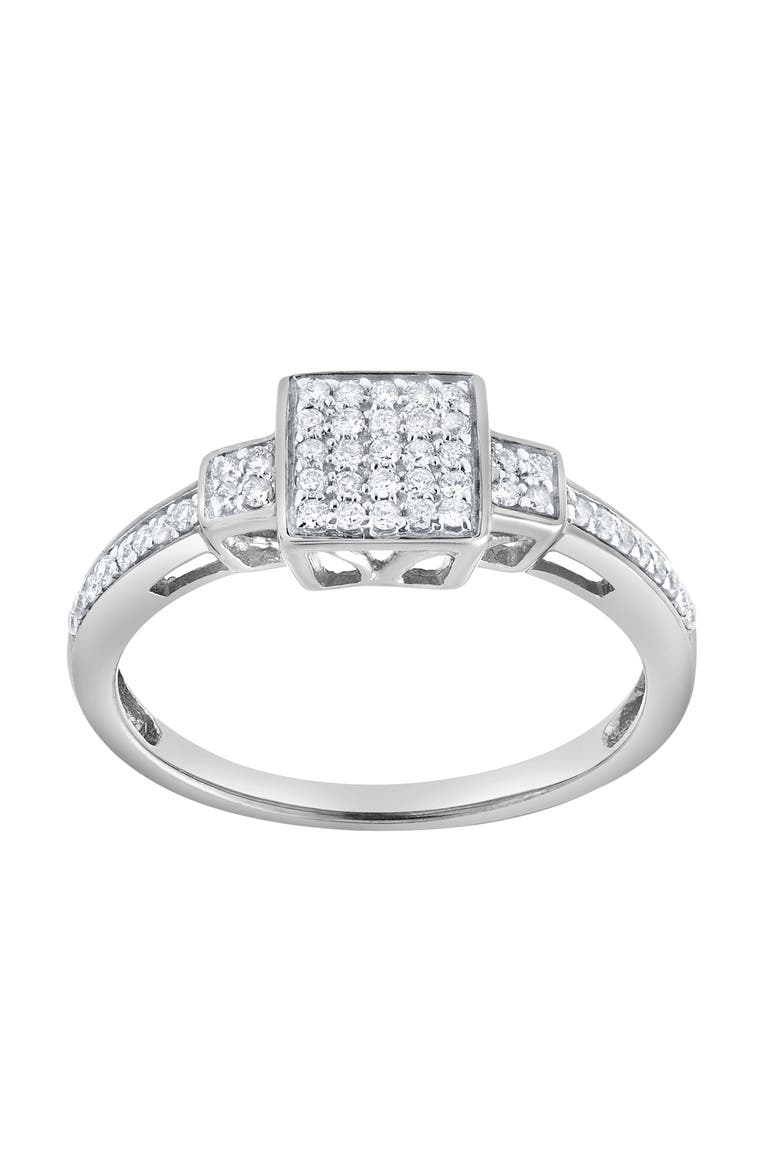 Solvienne 0.25 Ct Natural Diamond 10K Gold Ring, Main, color, 10K White Gold