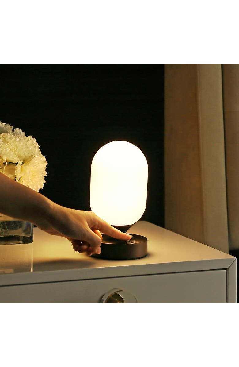 JONATHAN Y Eli Bohemian Farmhouse Iron Rechargeable Integrated Portable LED Table Lamp, Alternate, color, Oil Rubbed Bronze