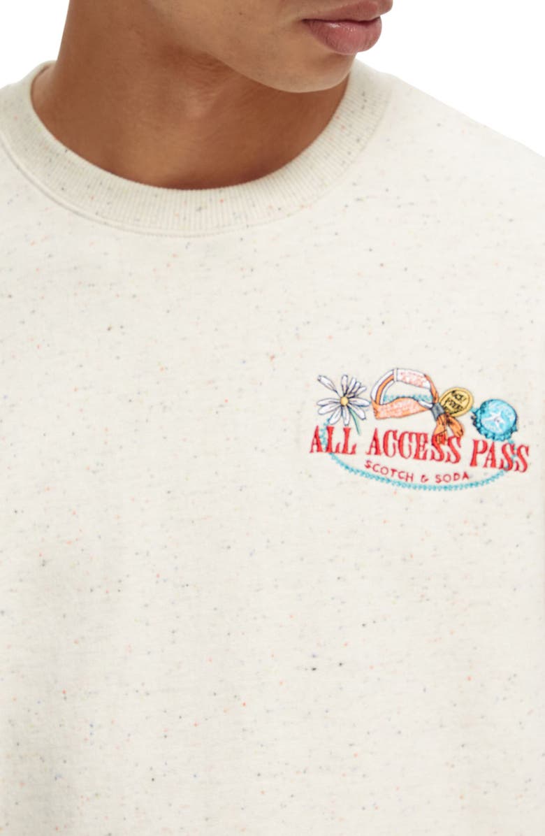 Scotch & Soda Embroidered Neps Sweatshirt, Alternate, color,