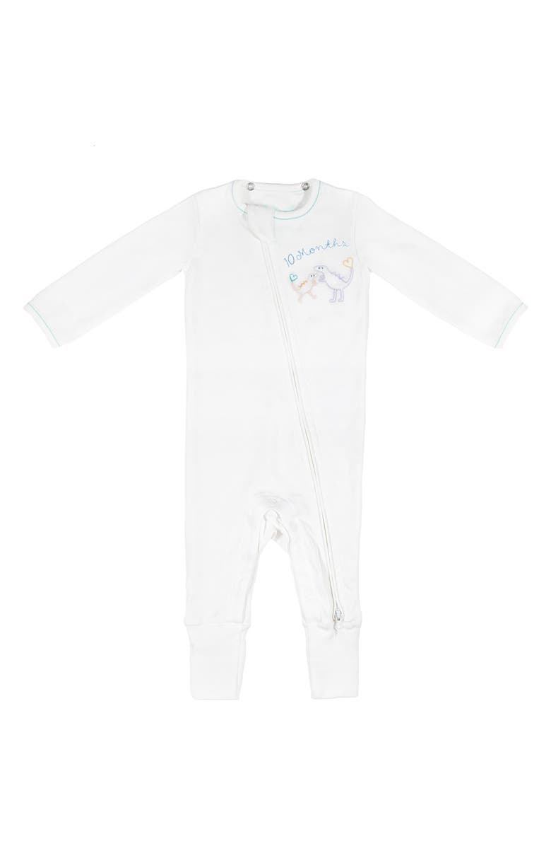 PIP PEA POP Personalized Embroidered Organic Cotton Romper, Main, color,