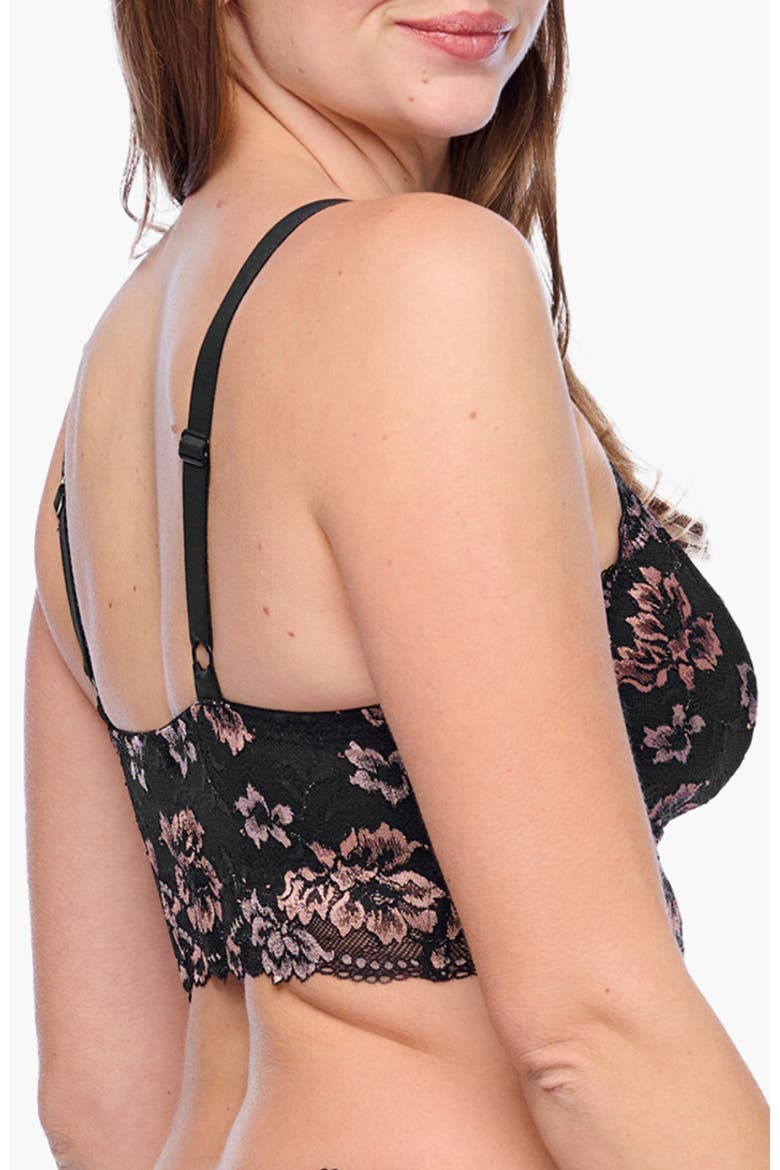 Savona Curvy Longline Bralet, Alternate, color, Black/Mandorla