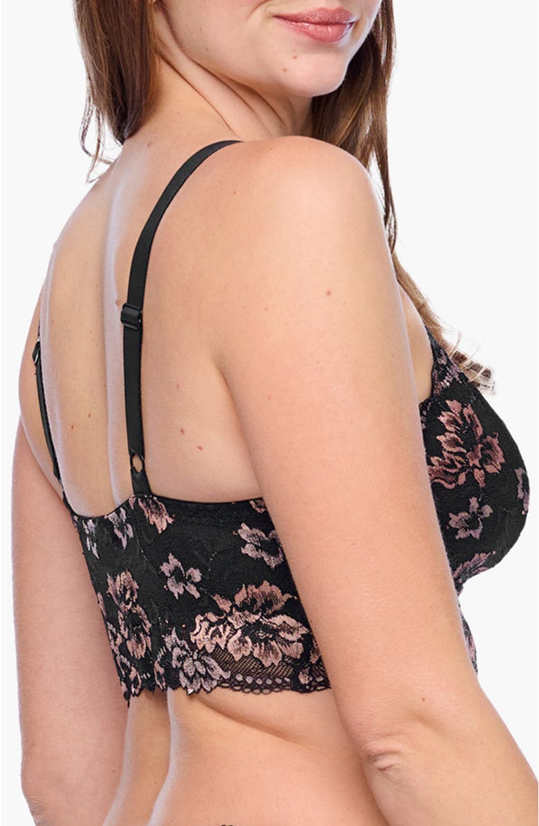 Cosabella Savona Curvy Longline Bralet, Alternate, color, Black/Mandorla