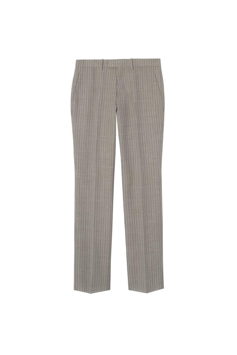 Check Wool Linen Blend Sloane Tailored Trousers, Alternate, color, Soil brown/cotton white