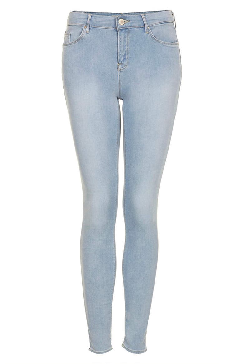 Moto 'Leigh' Skinny Jeans, Alternate, color, LIGHT DENIM