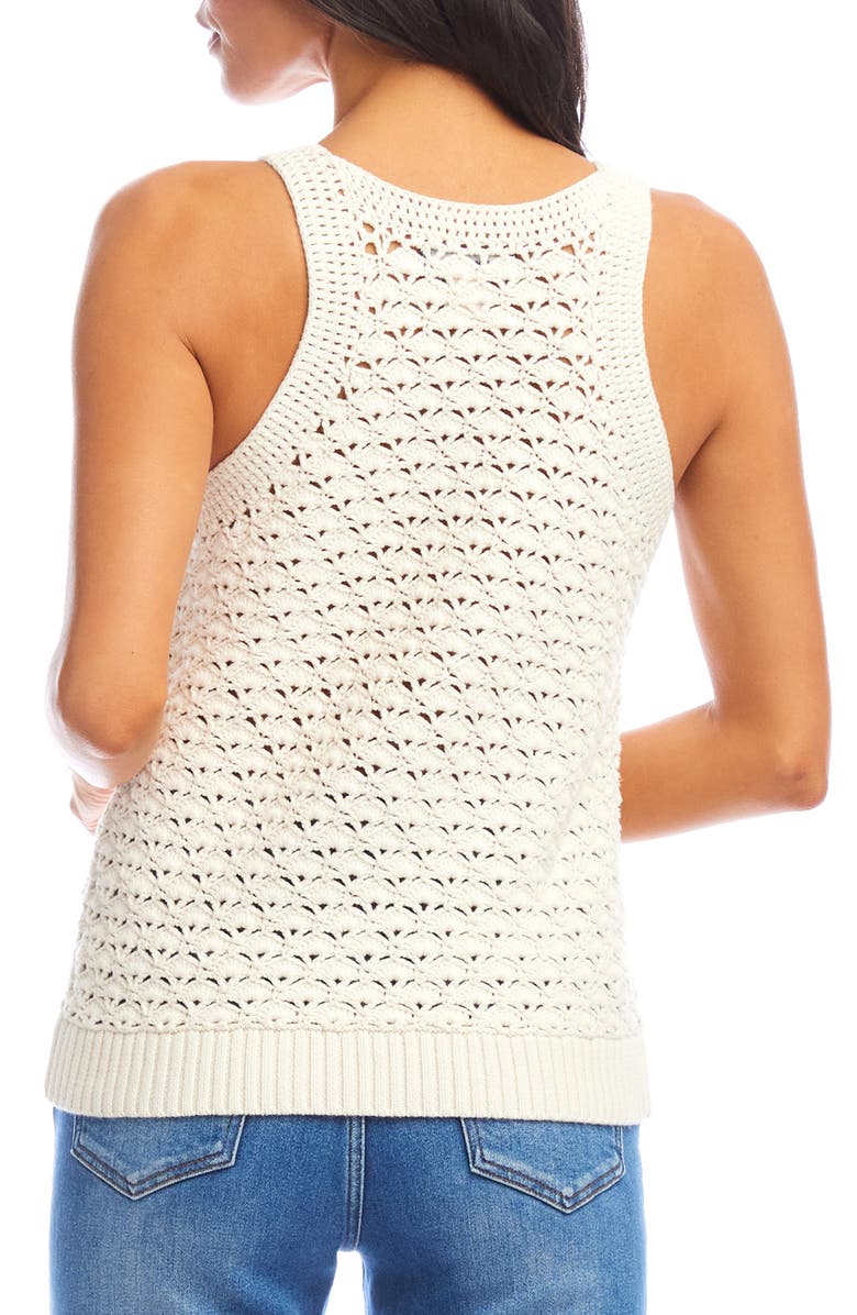 Karen Kane Open Stitch Cotton Sweater Tank, Alternate, color, Natural