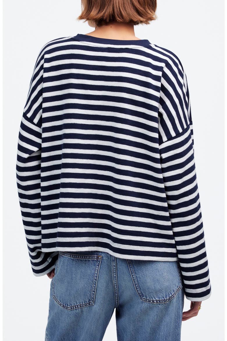 Easy Stripe Long Sleeve Top, Alternate, color, NAVY STRIPE