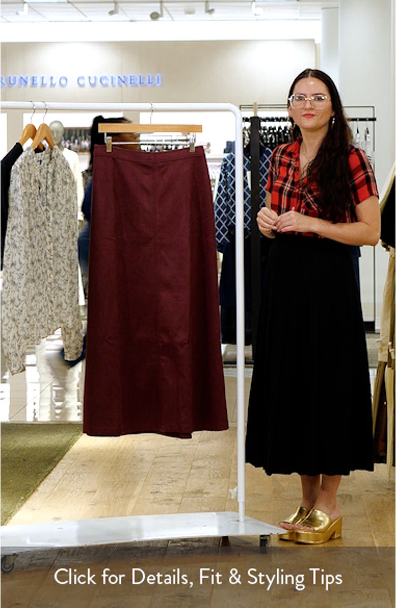 Faux Suede A-Line Maxi Skirt, sales video thumbnail