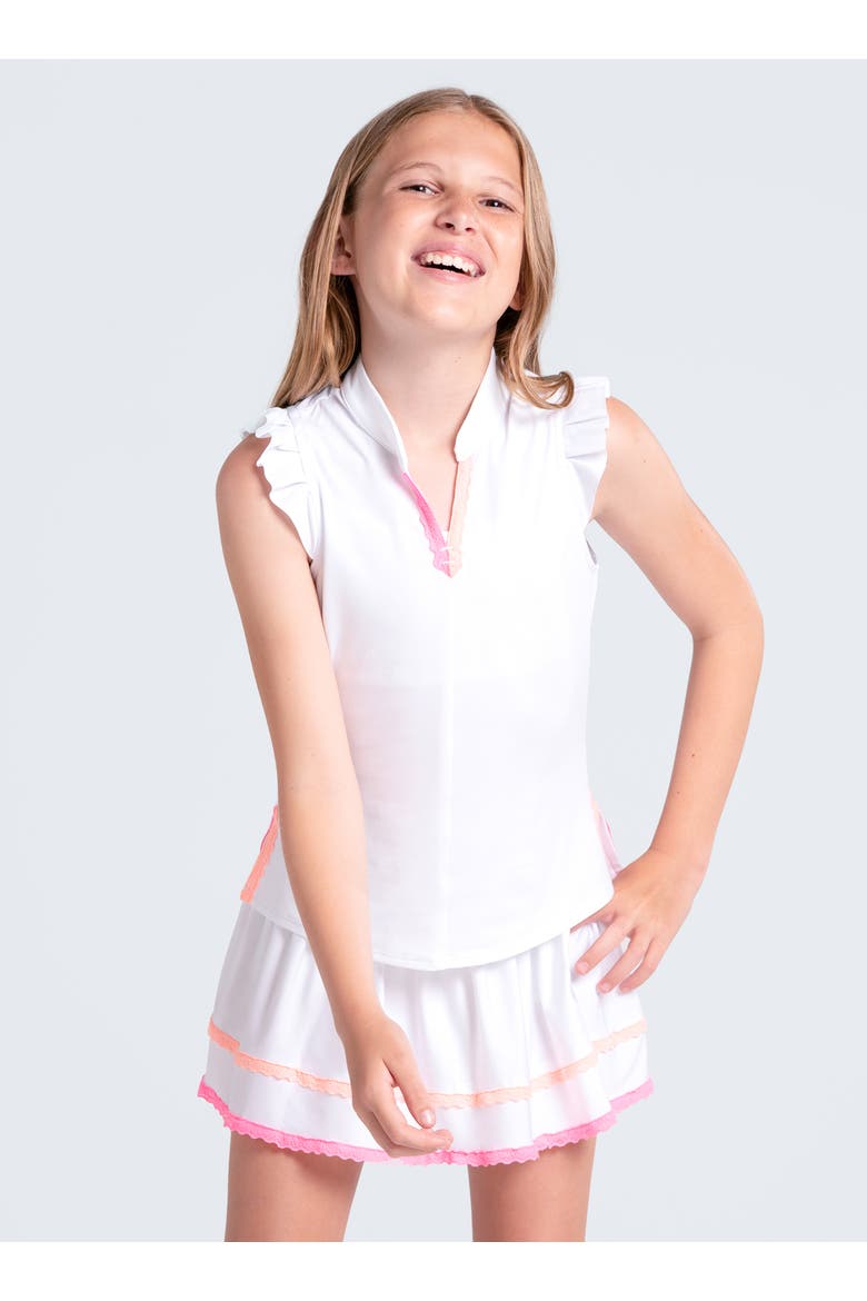 Girls Lace Frill Tank, Main, color, White