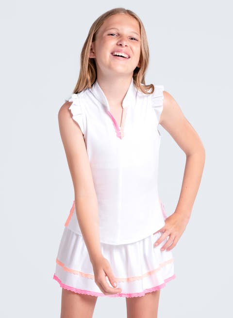 Girls Lace Frill Tank