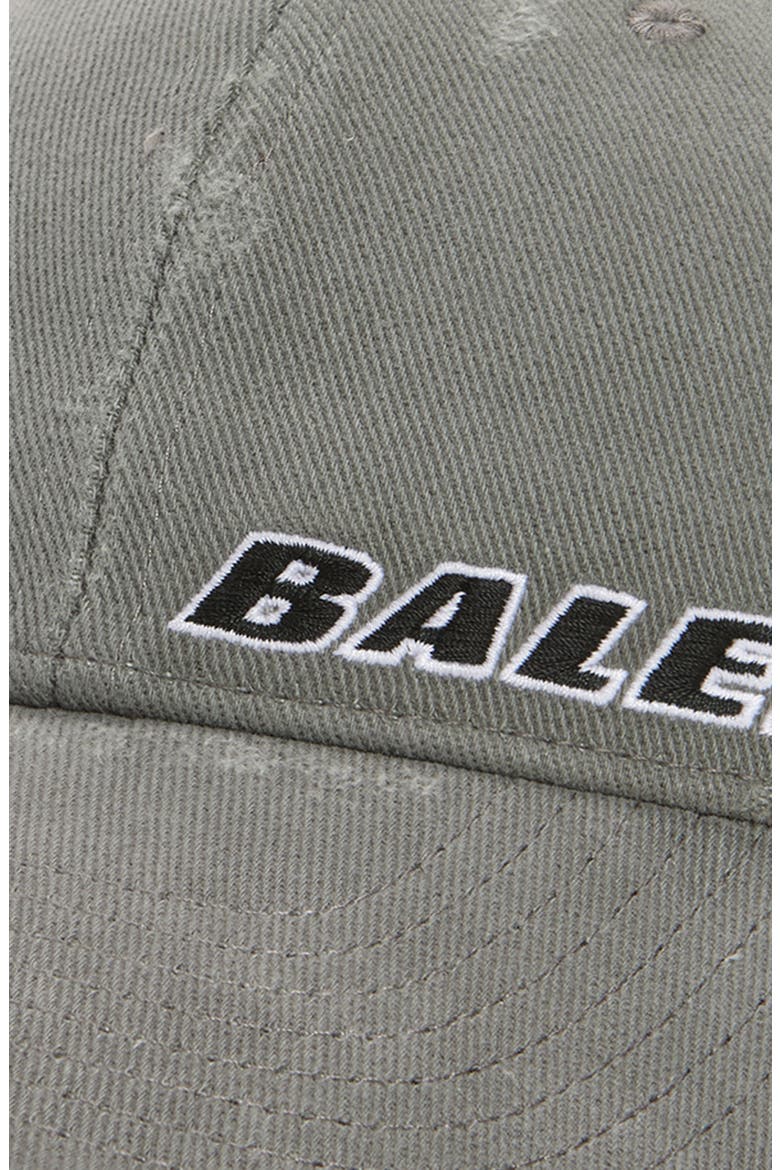 Tilted Typo Distressed Cotton Twill Baseball Cap, Alternate, color, DARK GREY