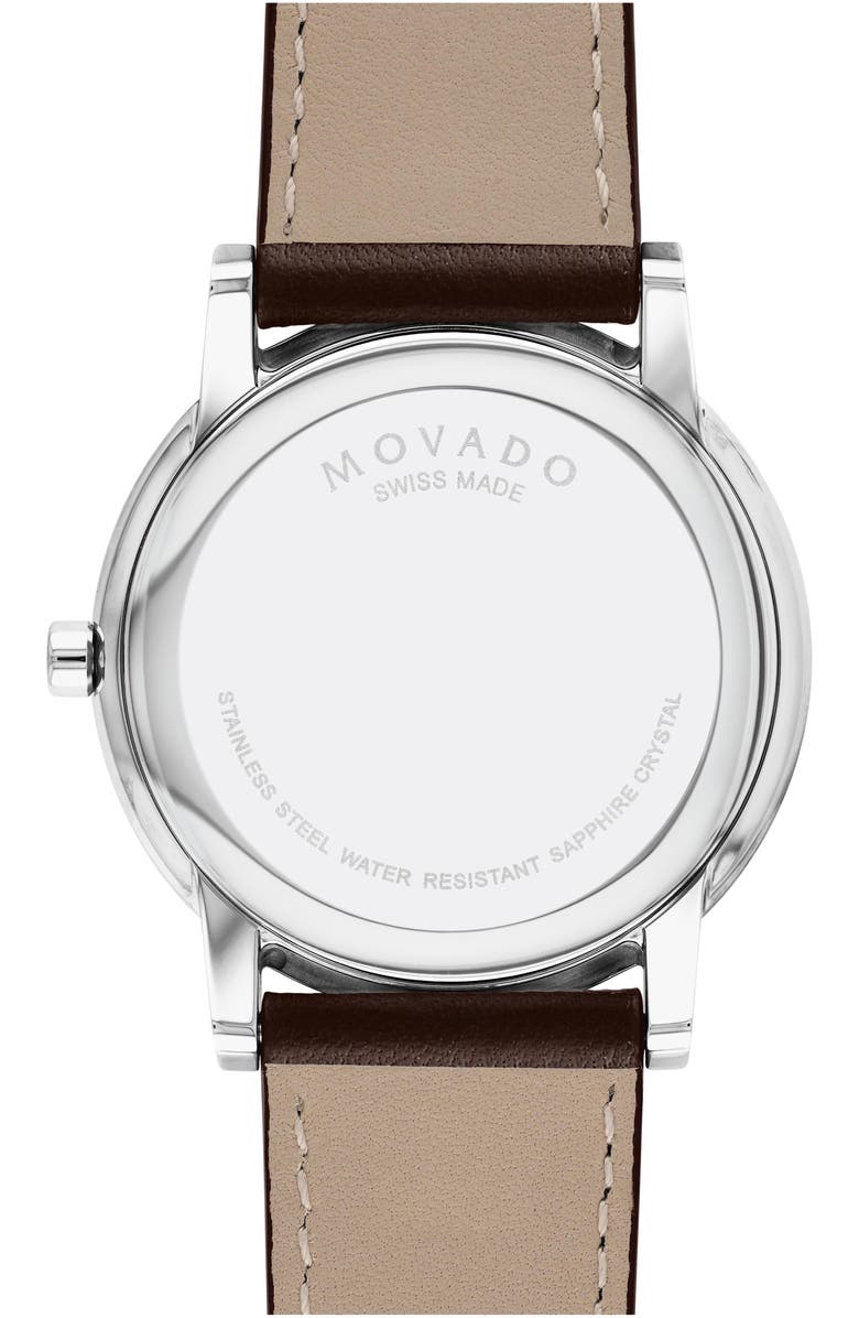 Movado Museum Classic Leather Strap Watch, 40mm, Alternate, color,