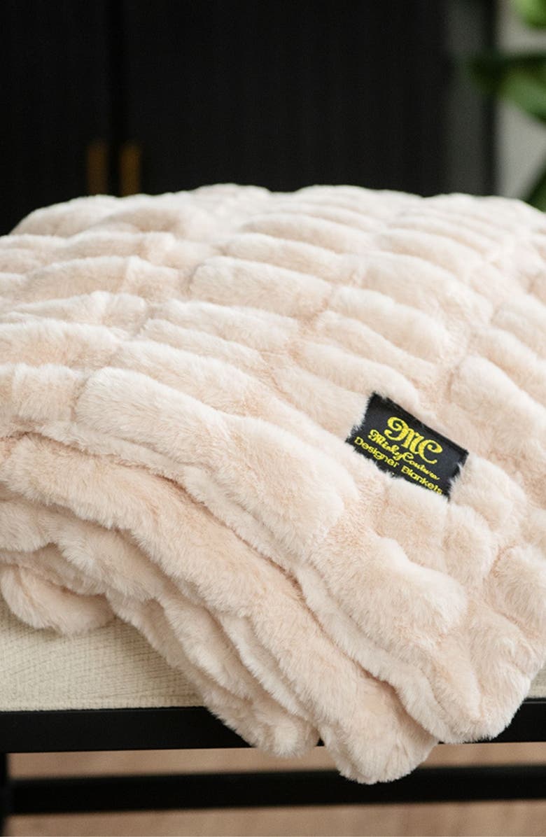 Minky Couture Hugs Oatmeal Blanket, Alternate, color, Beige