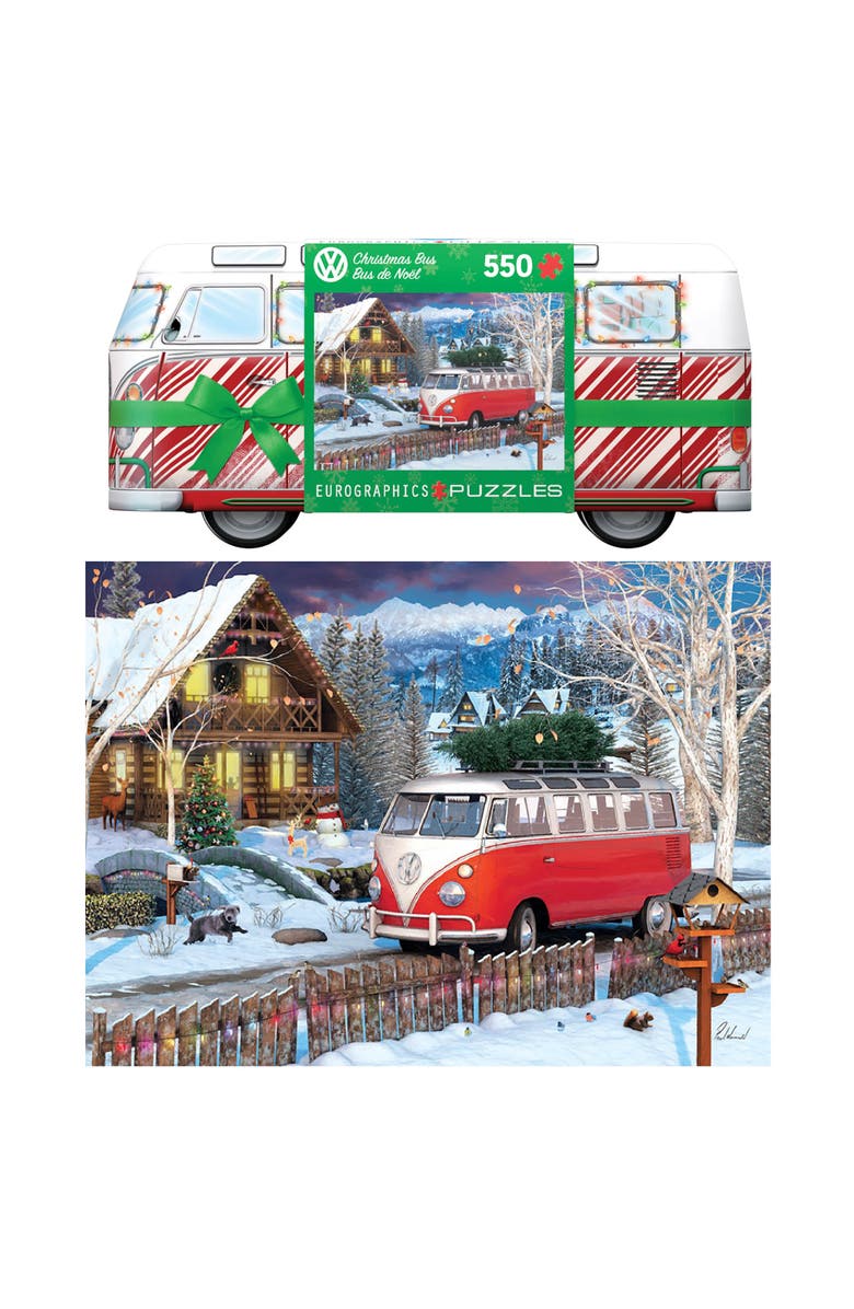 Eurographics Puzzle Tin Christmas Bus 550 Piece, Alternate, color, 