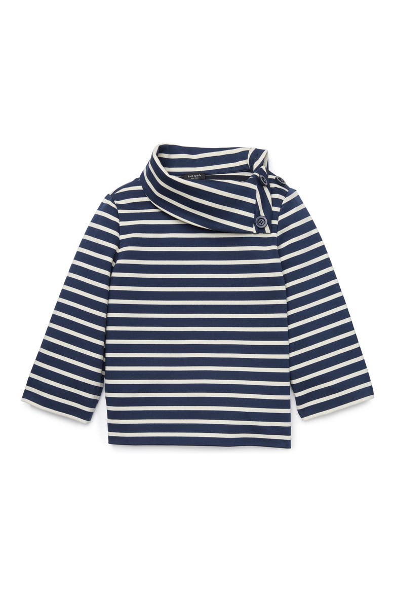 stripe ponte top, Alternate, color, BLAZER BLUE/ CREAM