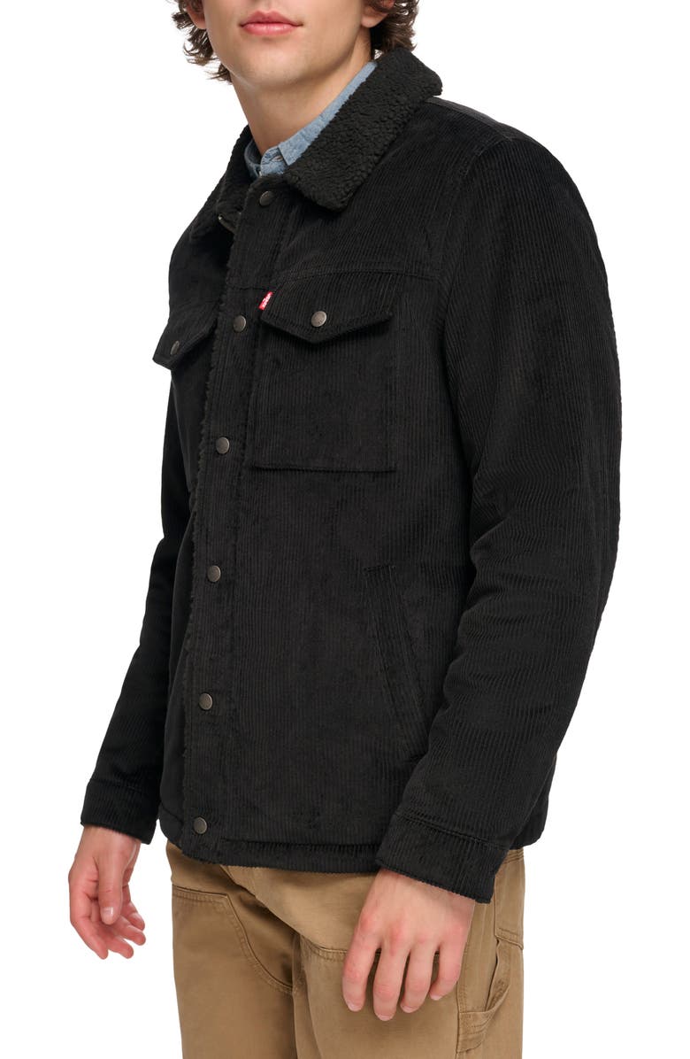 Levi's<sup>®</sup> Corduroy High Pile Fleece Lined Trucker Shacket, Alternate, color,