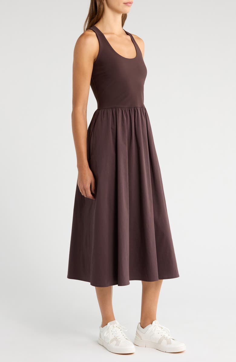 Sweaty Betty Explorer Rib Bodice Racerback Dress, Alternate, color, Sable Brow