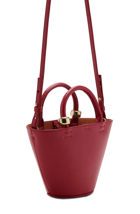 Mini Faux Leather Shopper Bag
