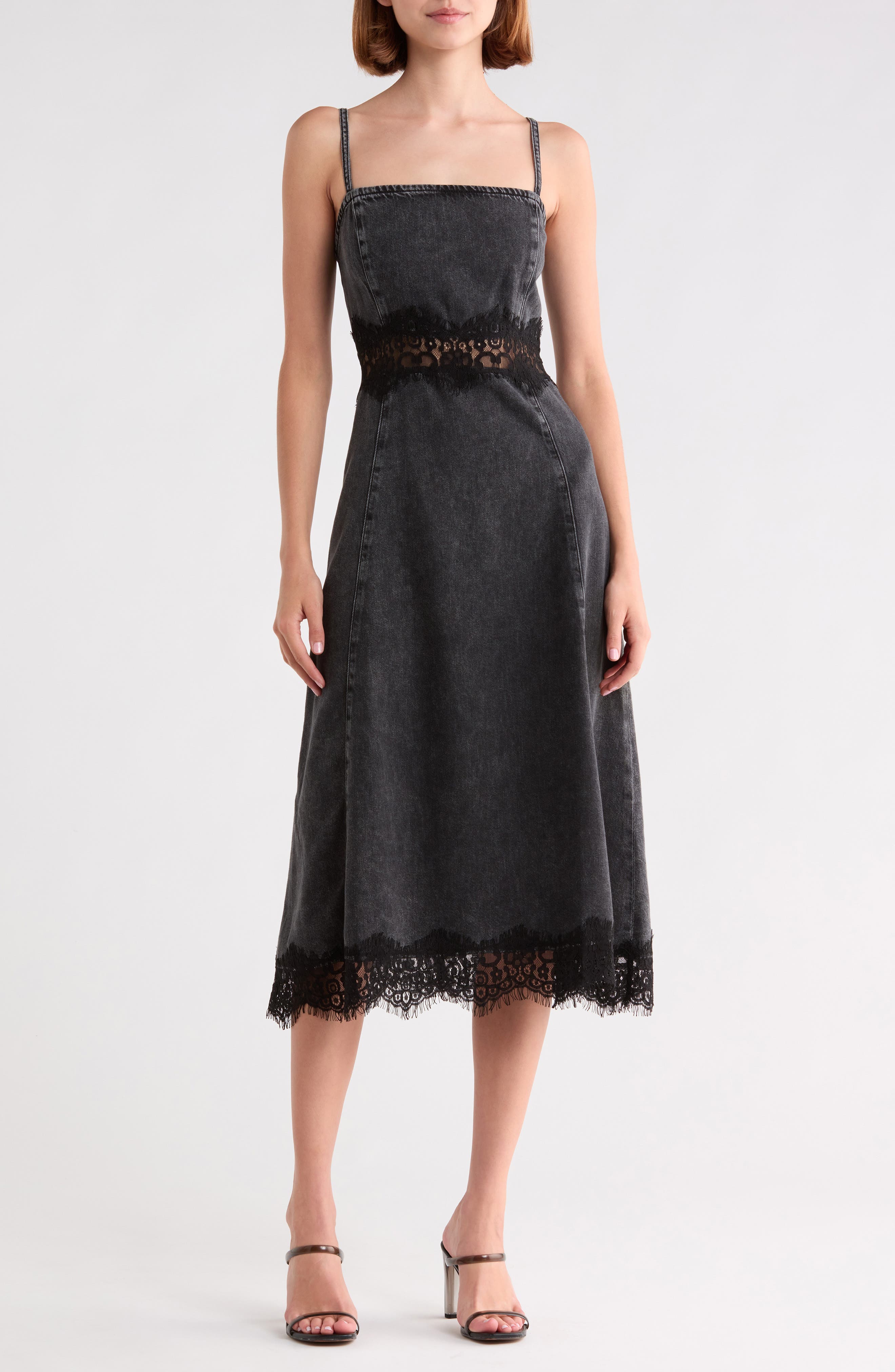 Bella Lace Denim Slipdress