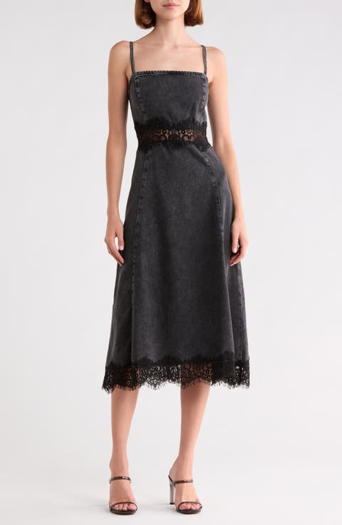 Bella Lace Denim Slipdress