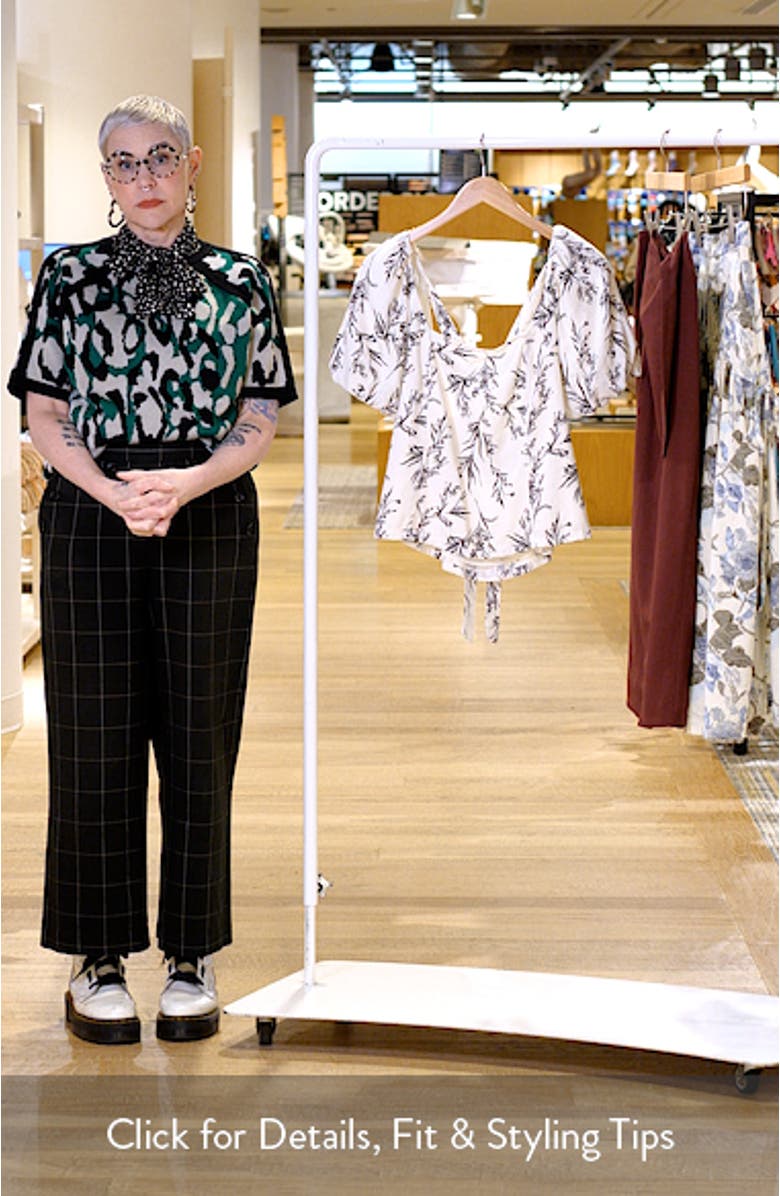 Tie Back Puff Sleeve Linen Blend Top, sales video thumbnail