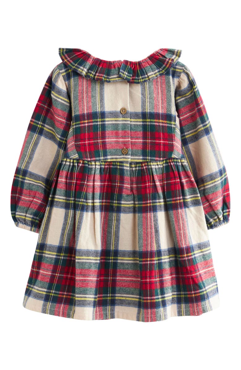 NEXT Kids' Plaid Ruffle Collar Long Sleeve Cotton Dress, Alternate, color, 