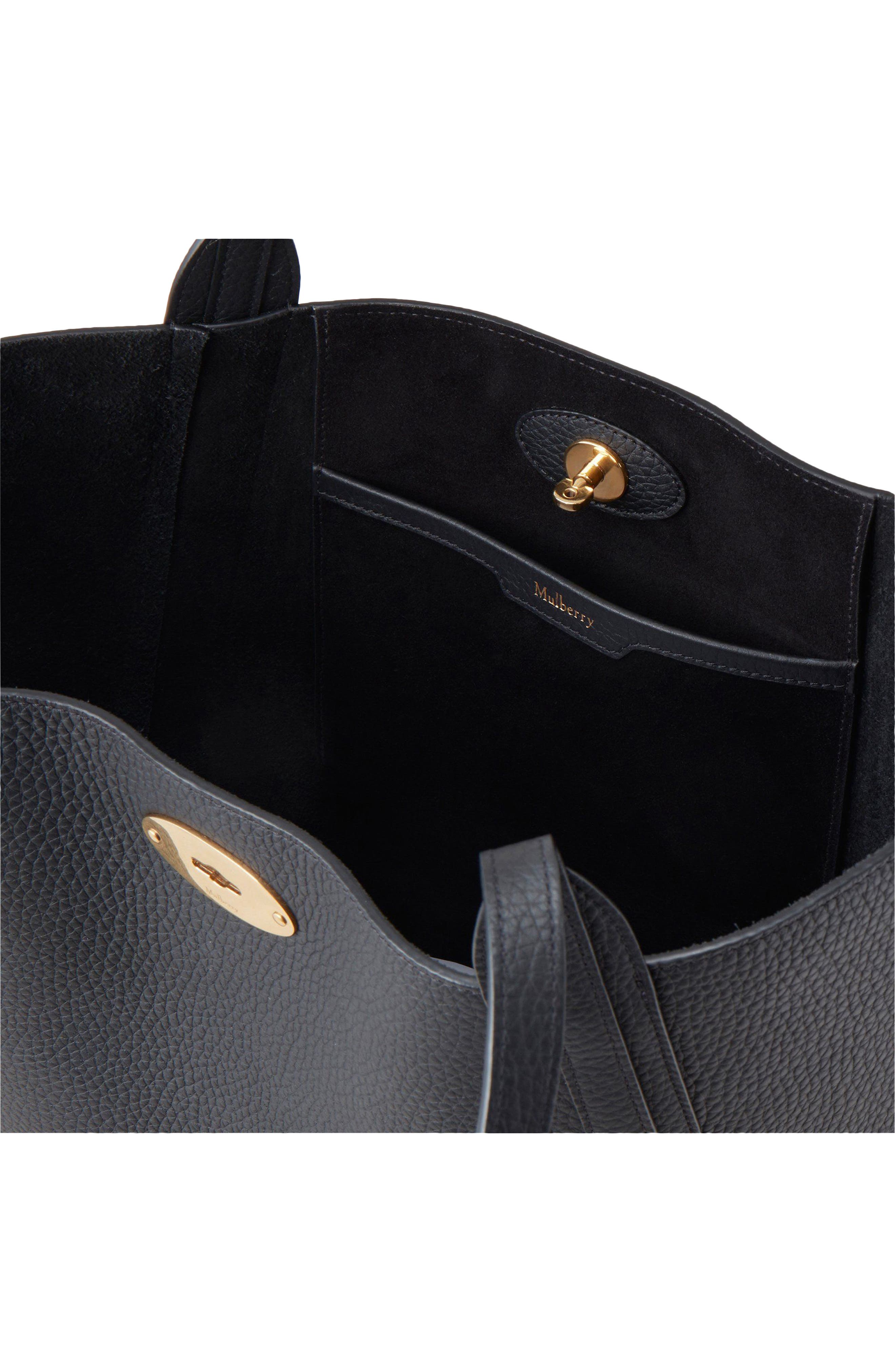 Mulberry North/South Bayswater Leather Tote, Alternate, color, Black