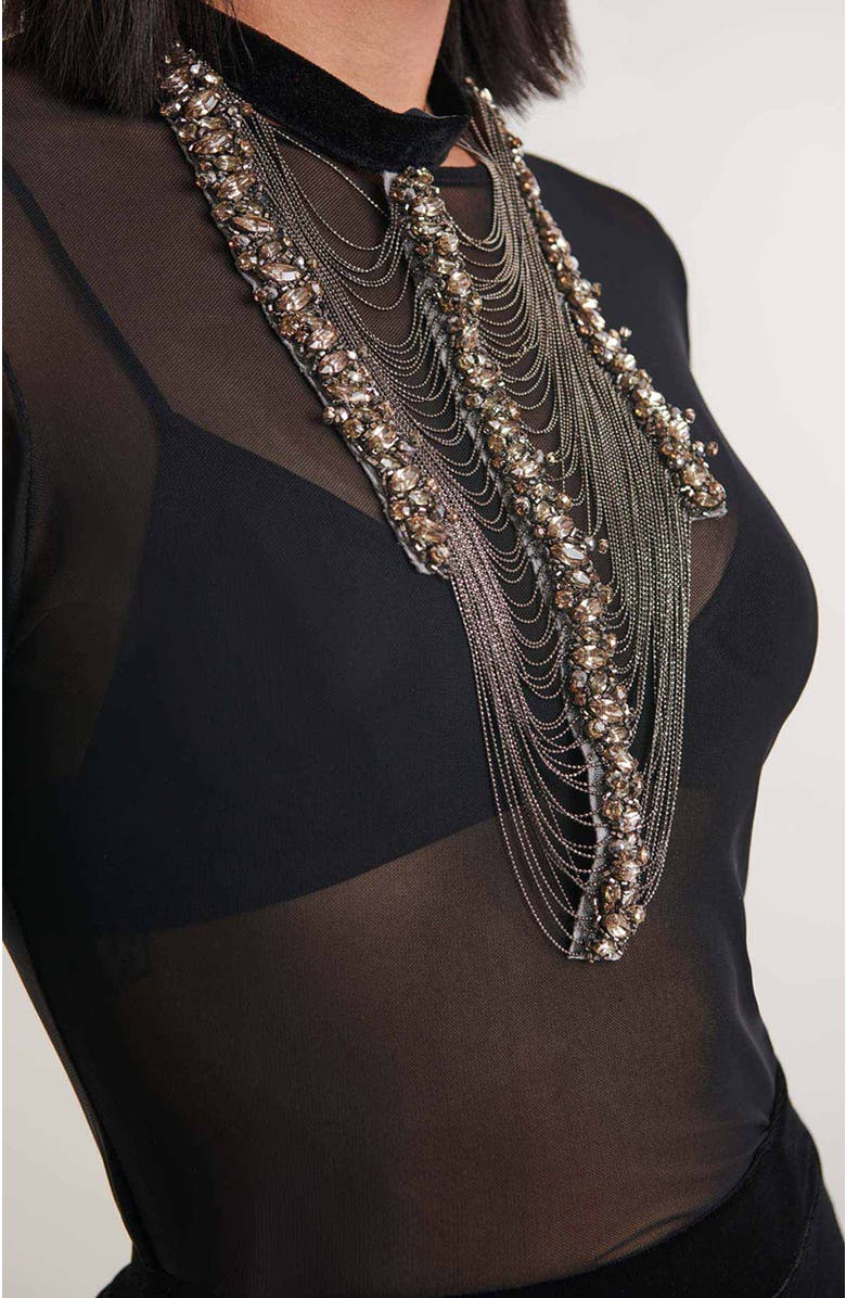 Anne Fontaine Satin Ribbon Collar, Alternate, color,